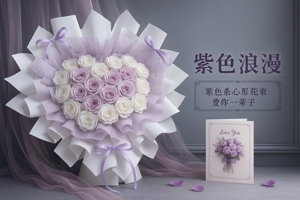 33枝玫瑰混搭爱心花束 详情图 2